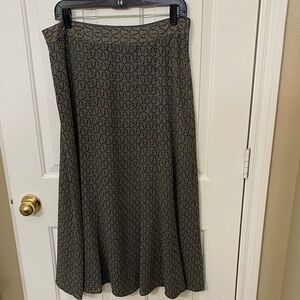 Emma James Elegant Brown and Aqua A-Line Skirt- Reversible